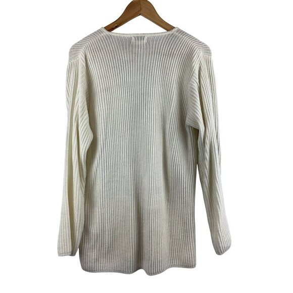 VJ Petites Womens Acrylic Ribbed Zip Cardigan Sweater With Pockets Small Made In - Picture 2 of 6